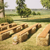 Zitbank Stro met Douglas plank